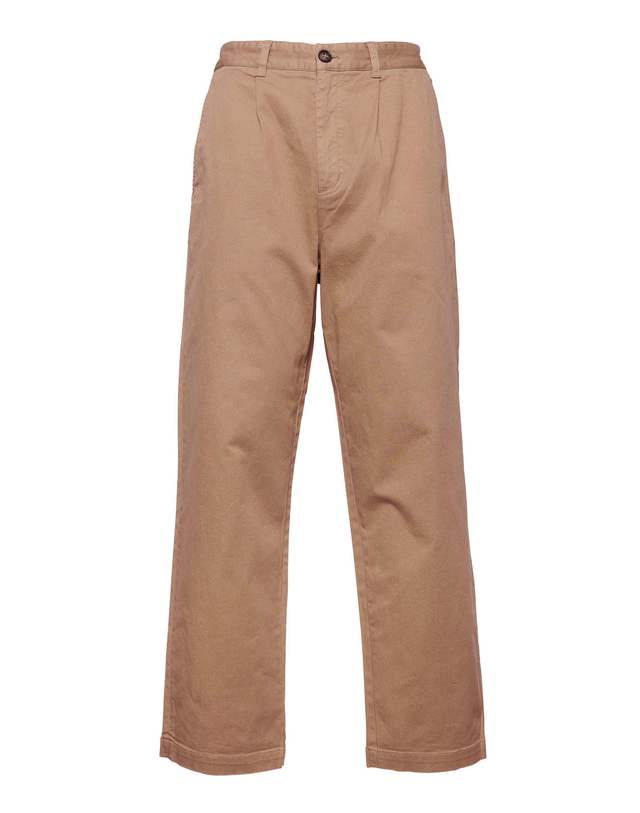 바버 남성 아이보리 Washed Stretch Twill Relaxed 팬츠 밝은 베이지 착용컷