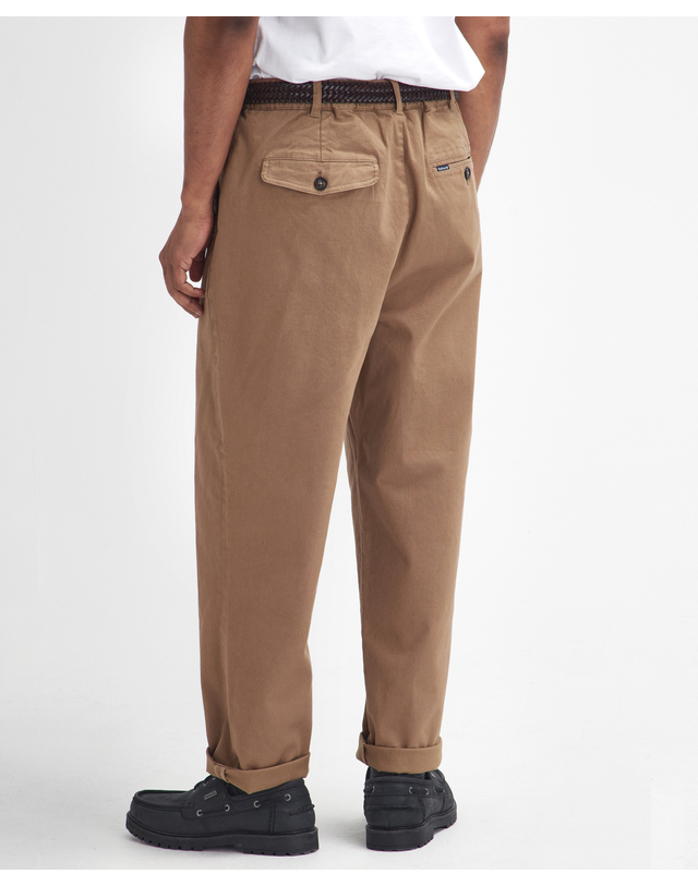 바버 남성 아이보리 Washed Stretch Twill Relaxed 팬츠 밝은 베이지 상세