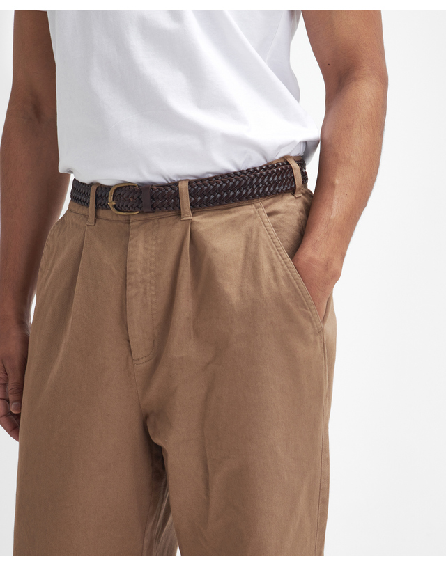 바버 남성 아이보리 Washed Stretch Twill Relaxed 팬츠 밝은 베이지 상세