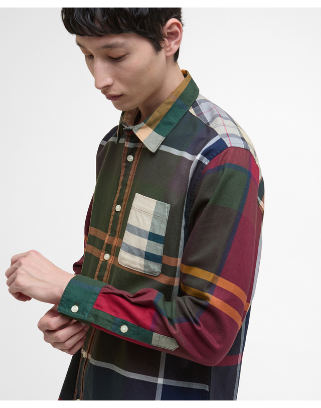 바버 [오스틴강착용]남성 타탄 Patchwork OS 타탄 셔츠 MULTI COLOR 상세