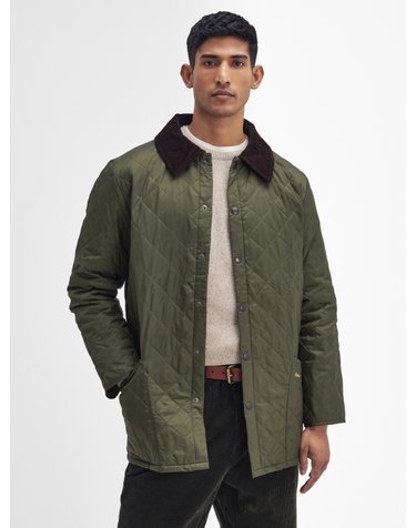 남성 올리브 Heritage Liddesdale 퀼팅 자켓