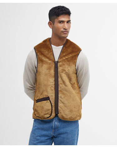 남성 브라운 Warm Pile Waistcoat Zip-In 라이너