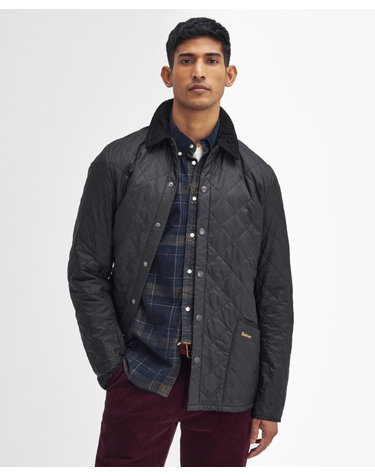 남성 블랙 Heritage Liddesdale 퀼팅 자켓
