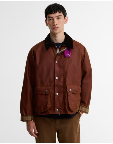 [Barbour x Paul Smith] 남성 브라운 Key Transport 왁스 자켓