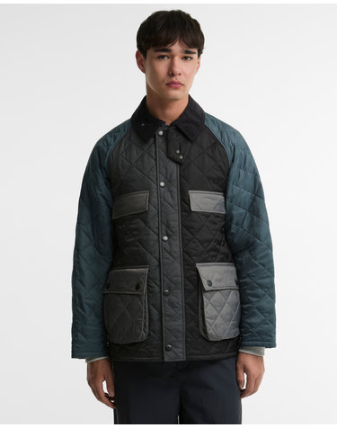 남성 블랙 Patchwork Sugarlump Bedale 퀼팅 자켓