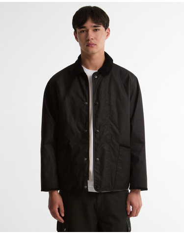 남성 블랙 Short Liddesdale 왁스 자켓