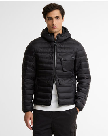남성 블랙 B.Intl Ouston Hooded 푸퍼 자켓