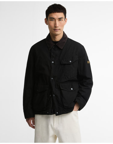 남성 블랙 B.Intl Winter Drifter Washed 왁스 자켓