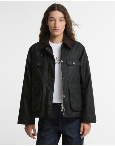 [Barbour x A.P.C.] 여성 카키 Spey 왁스 자켓