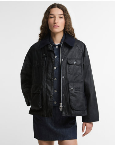 [Barbour x A.P.C.] 여성 네이비 Spey 왁스 자켓