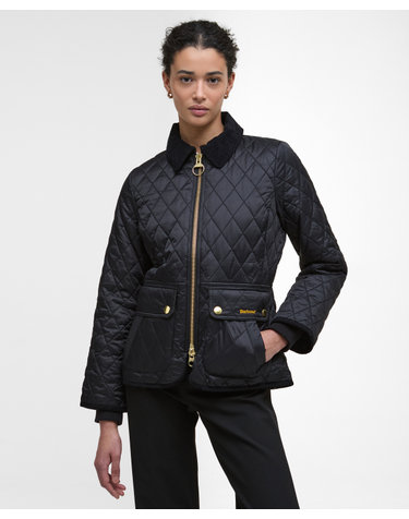 여성 블랙 Fitted Beadnell 퀼팅 자켓