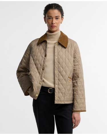 여성 베이지 Icons Cropped Liddesdale 퀼팅 자켓