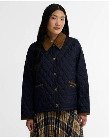여성 네이비 Icons Cropped Liddesdale 퀼팅 자켓
