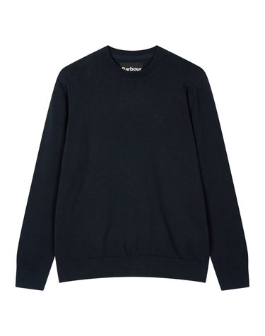 남성 네이비 Pima Cotton 크루넥 니트 [Asian Fit]