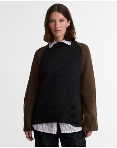 [Barbour x Paul Smith] 여성 블랙 Tyneside 스웨터