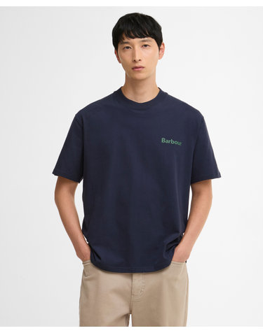 남성 네이비 Crossby Archive Logo OS 티셔츠