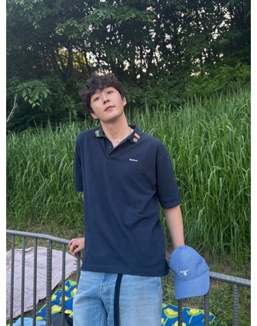 남성 네이비 Hexham OS 폴로 셔츠
