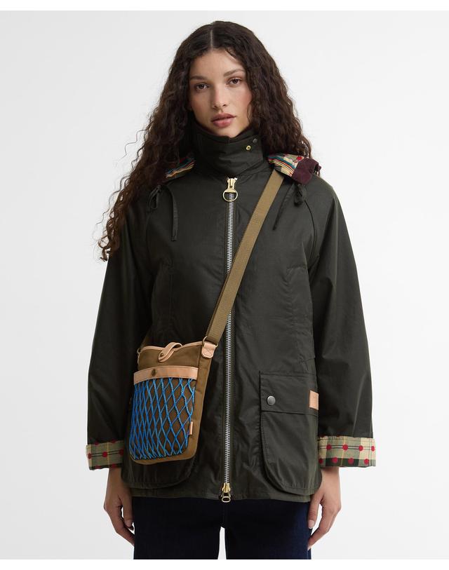 바버 [Barbour x Paul Smith] 남여공용 베이지 크로스백 진한 베이지 착용컷
