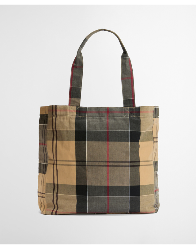 바버 남여공용 멀티컬러 Telfield Tartan 토트백 MULTI COLOR 착용컷