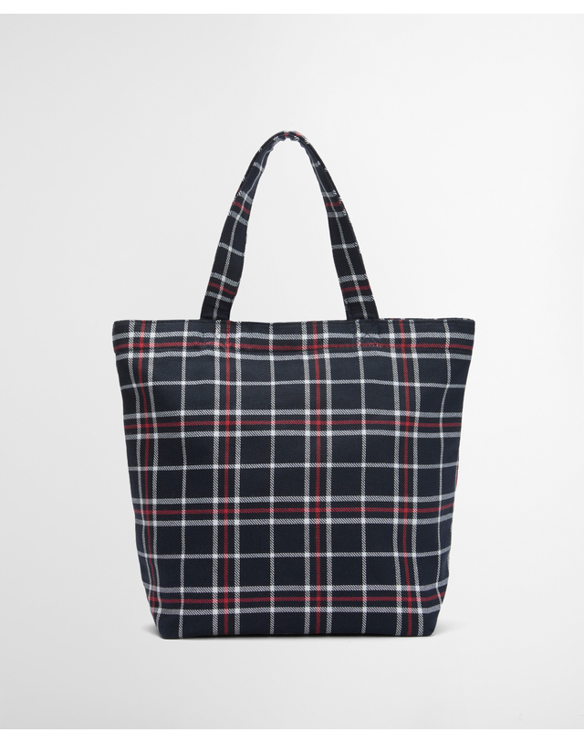 바버 남여공용 네이비 Mini Telfield Tartan 토트백 상세