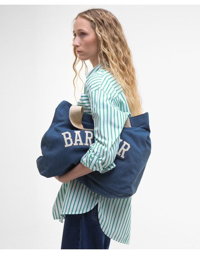 바버 여성 블루 Emily Denim 토트백 상세