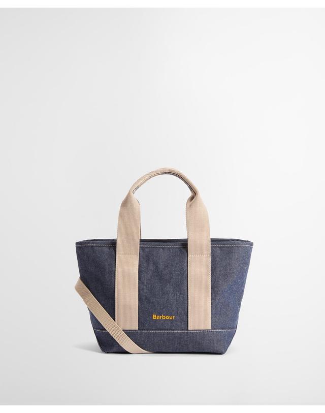 바버 [정채연착용] 여성 다크블루 Mini Mya Denim 토트백 진한 블루 착용컷