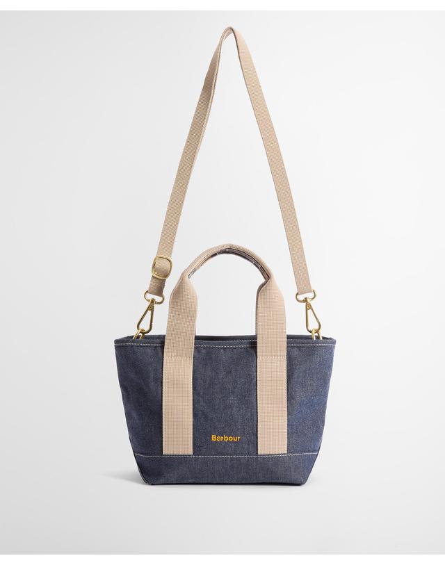 바버 [정채연착용] 여성 다크블루 Mini Mya Denim 토트백 진한 블루 착용컷