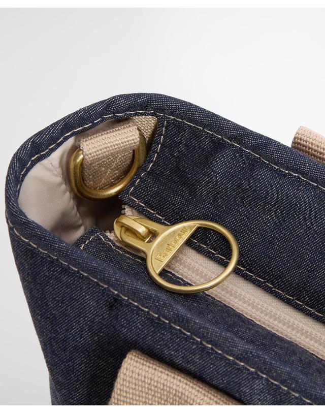 바버 [정채연착용] 여성 다크블루 Mini Mya Denim 토트백 진한 블루 상세