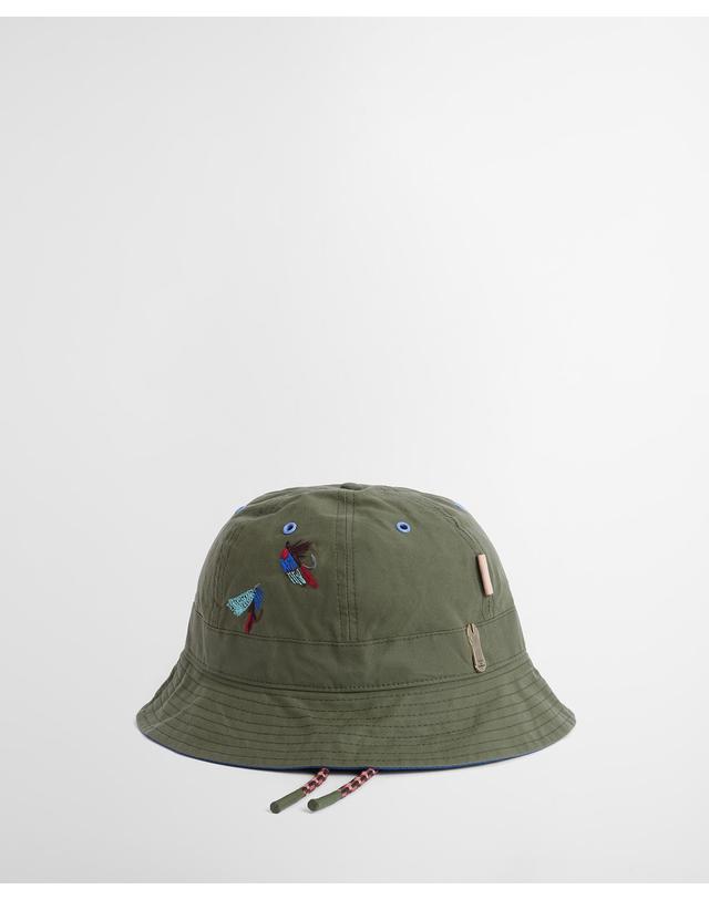 바버 [Barbour x Paul Smith] 남성 카키 6 Panel 버킷햇 초록 착용컷