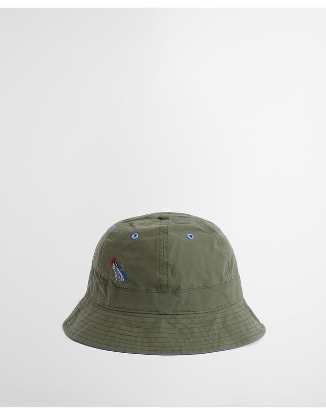 바버 [Barbour x Paul Smith] 남성 카키 6 Panel 버킷햇 초록 착용컷