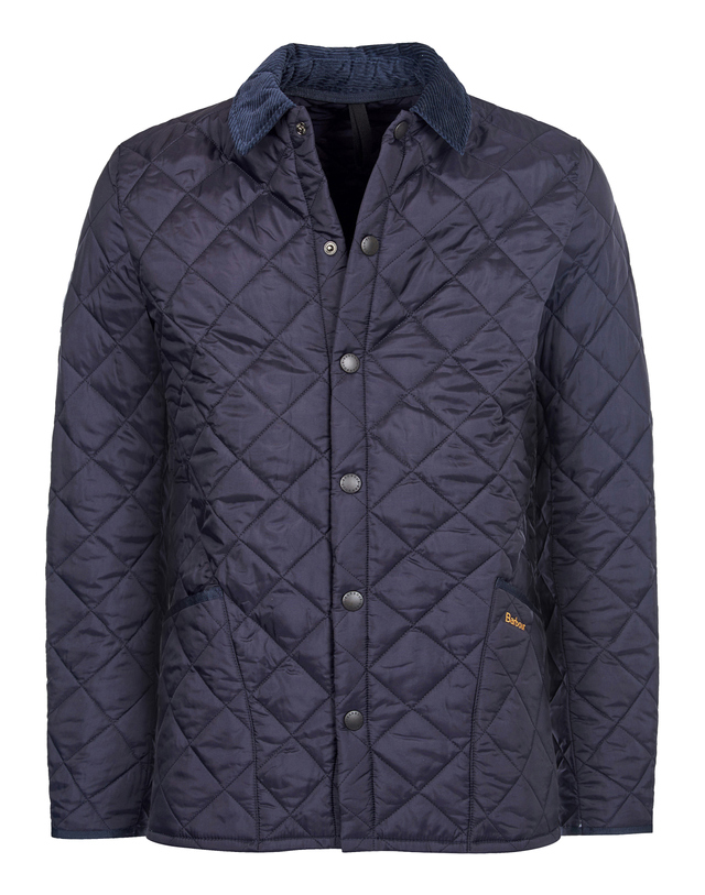 바버 남성 네이비 Heritage Liddesdale 퀼팅 자켓 착용컷