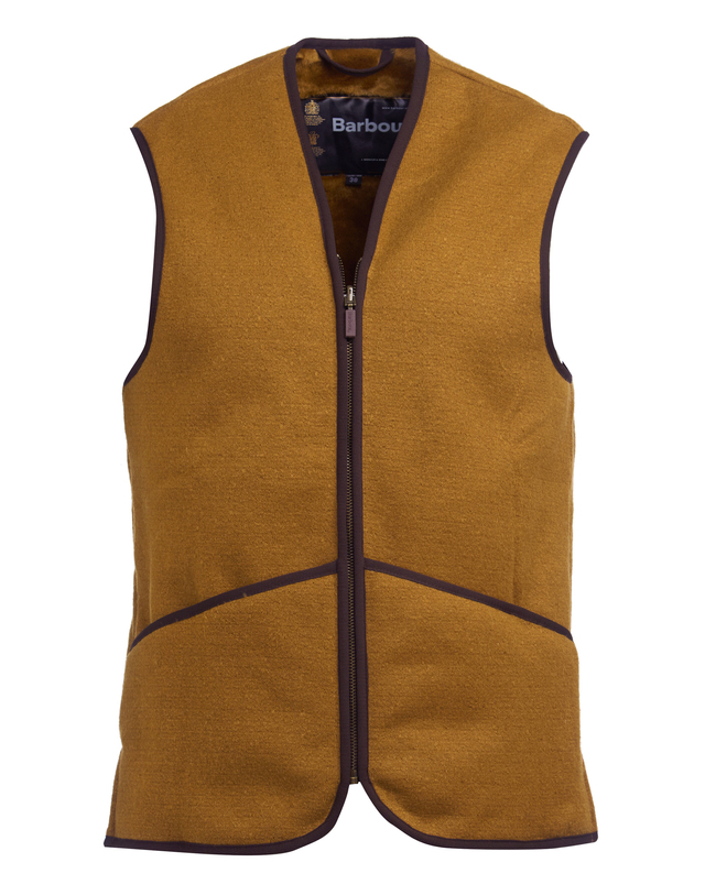 바버 남성 브라운 Warm Pile Waistcoat Zip-In 라이너 상세