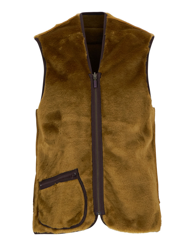 바버 남성 브라운 Warm Pile Waistcoat Zip-In 라이너 상세