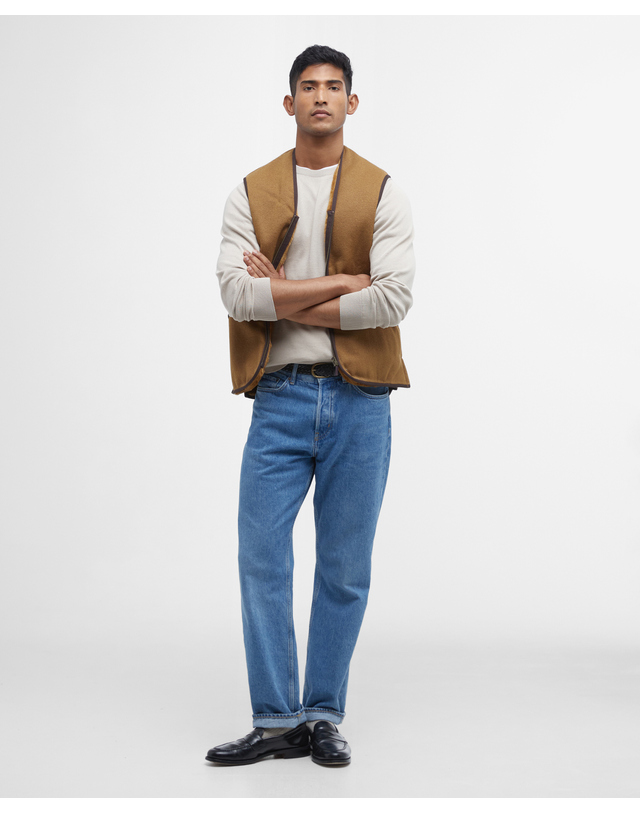 바버 남성 브라운 Warm Pile Waistcoat Zip-In 라이너 상세