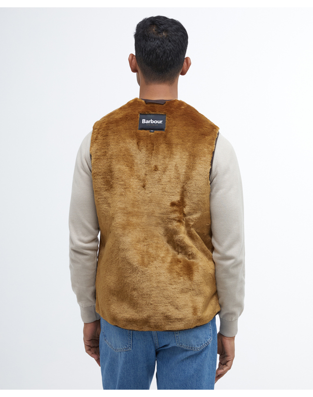 바버 남성 브라운 Warm Pile Waistcoat Zip-In 라이너 상세