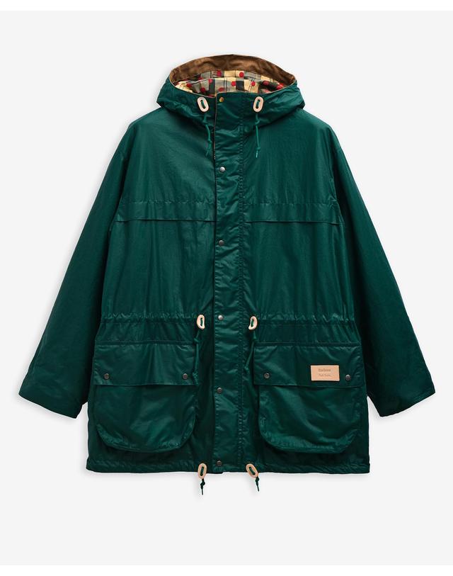 바버 [Barbour x Paul Smith] 남성 카키 Durham 왁스 자켓 초록 착용컷