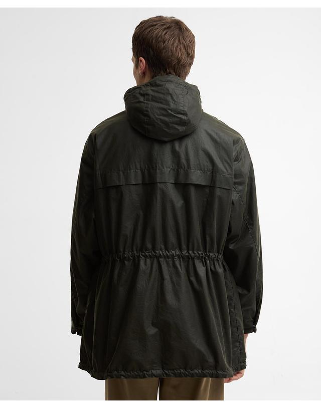 바버 [Barbour x Paul Smith] 남성 올리브 Durham 왁스 자켓 진한 연두 착용컷