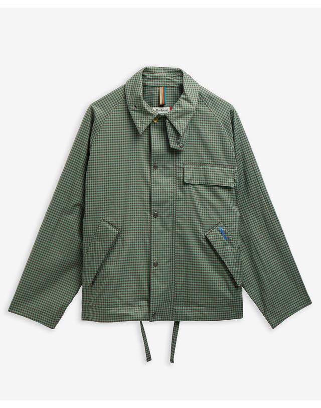 바버 [Barbour x Paul Smith] 남성 카키 Transport 셔츠 캐주얼 자켓 초록 착용컷