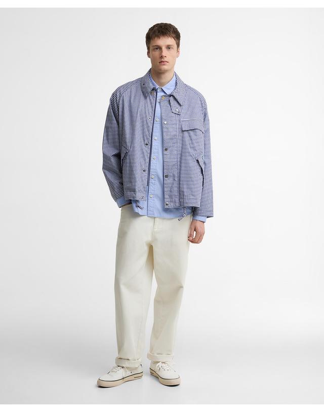 바버 [Barbour x Paul Smith] 남성 네이비 Transport 셔츠 캐주얼 자켓 착용컷