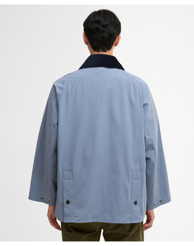 바버 남여공용 블루 OS Peached Bedale 캐주얼 자켓 착용컷