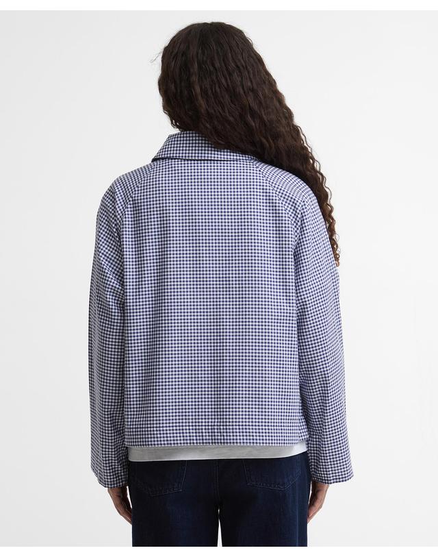 바버 [Barbour x Paul Smith] 여성 네이비 Gingham Spey 캐주얼 자켓 착용컷