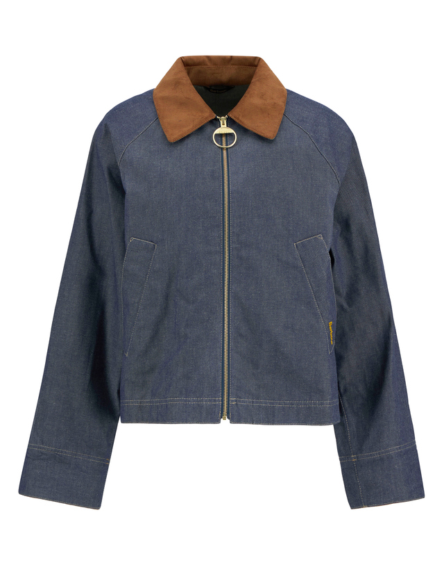 바버 [이서경착용] 여성 다크블루 Freckleton Denim 캐주얼 자켓 진한 블루 착용컷