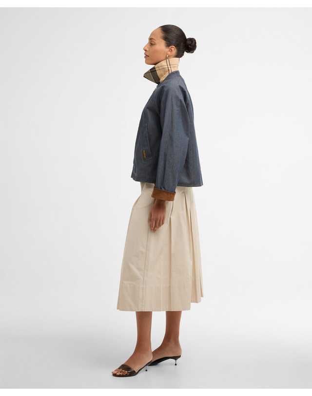 바버 [이서경착용] 여성 다크블루 Freckleton Denim 캐주얼 자켓 진한 블루 착용컷