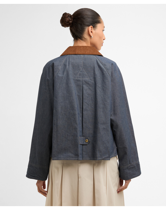 바버 [이서경착용] 여성 다크블루 Freckleton Denim 캐주얼 자켓 진한 블루 착용컷
