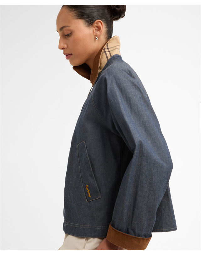 바버 [이서경착용] 여성 다크블루 Freckleton Denim 캐주얼 자켓 진한 블루 상세