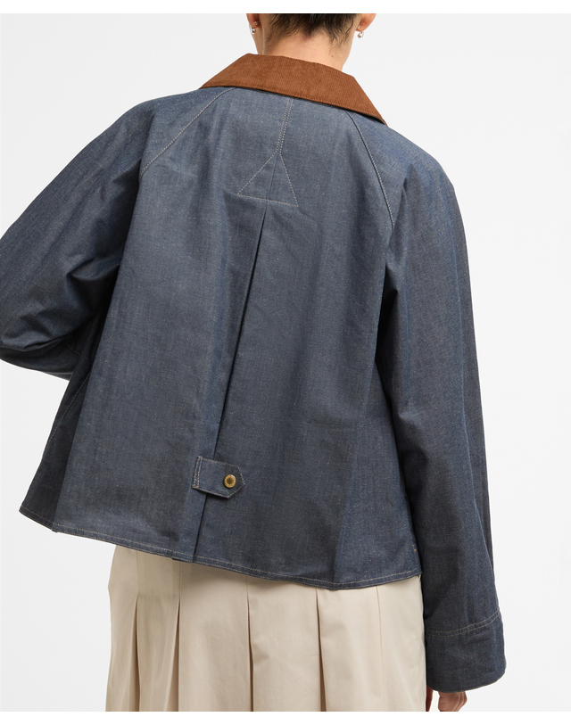 바버 [이서경착용] 여성 다크블루 Freckleton Denim 캐주얼 자켓 진한 블루 상세