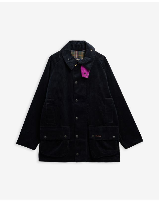 바버 [Barbour x Paul Smith] 남성 네이비 코듀로이 Beaufort 캐주얼 자켓 착용컷