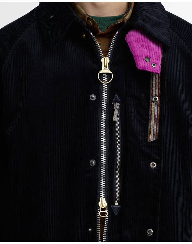 바버 [Barbour x Paul Smith] 남성 네이비 코듀로이 Beaufort 캐주얼 자켓 상세