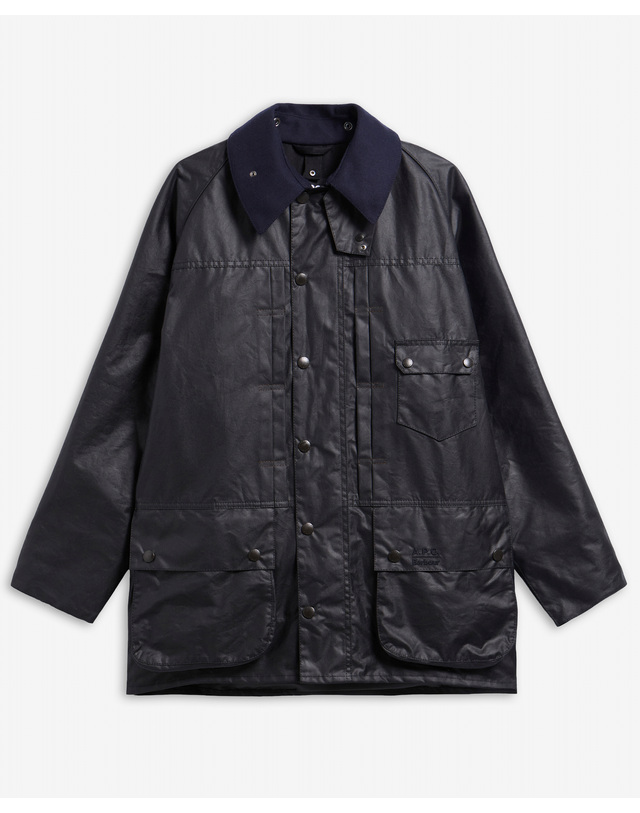 바버 [Barbour x A.P.C.] 남성 네이비 Beaufort 왁스 자켓 상세