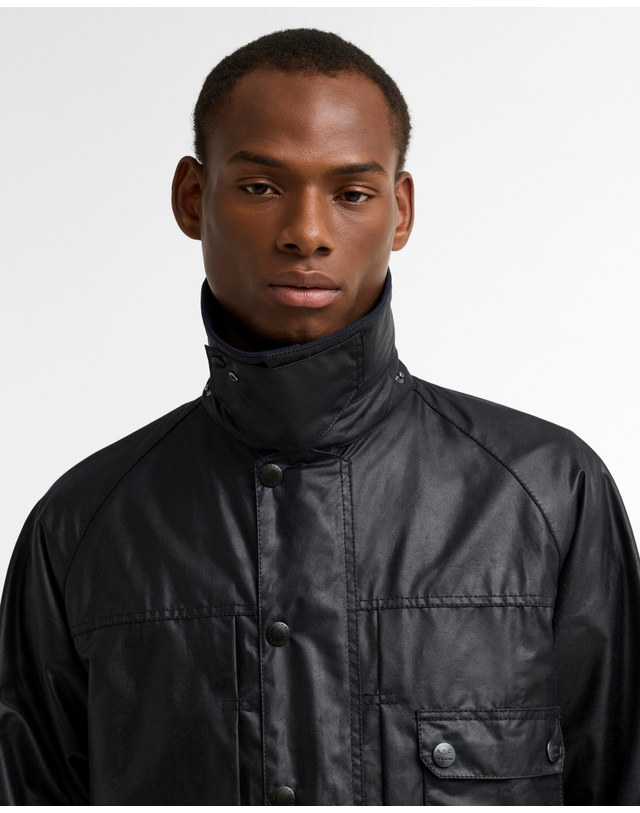 바버 [Barbour x A.P.C.] 남성 네이비 Beaufort 왁스 자켓 상세